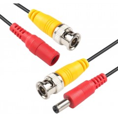 60 Feet All-in-One Video Security Camera Power Extension Cable Wire for CCTV Surveillance Camera DVR NVR System BNC Conn