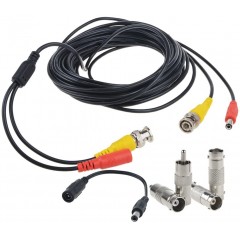 25ft 1 Pack BNC Video Power Cable Security Camera Wire Cord for CCTV DVR Surveillance System One Cable with 2X BNC to RC