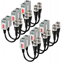 6 Pairs (12 Pcs) Mini CCTV BNC Video Balun Transceiver Cable