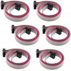 6Pack F/F IDC Flat Ribbon Cable, 2.54mm Pitch 2 Row 10Pin Female to Female Wires IDC Ribbon Cable Connector