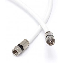 50' Feet, White RG6 Coaxial Cable (Coax Cable) with Connectors, F81 / RF, Digital Coax - AV, CableTV, Antenna, and Satel