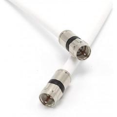 50' Feet, White RG6 Coaxial Cable (Coax Cable) with Connectors, F81 / RF, Digital Coax - AV, CableTV, Antenna, and Satel