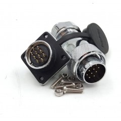 WS20 10pin Metal Power Connector, Electrical Waterproof Power Supply Plug Socket Aviation Bulkhead Connector(10pin, Whol