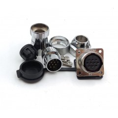 WS20 10pin Metal Power Connector, Electrical Waterproof Power Supply Plug Socket Aviation Bulkhead Connector(10pin, Whol