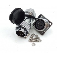 WS20 10pin Metal Power Connector, Electrical Waterproof Power Supply Plug Socket Aviation Bulkhead Connector(10pin, Whol