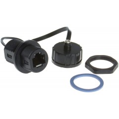 5PCS Panel Mounting Shielded RJ45 Waterproof Cat5/5e/6 8P8C Connector Ethernet LAN Cable Connector Double Head Adapter w