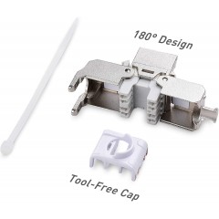 6-Pack RJ45 Shielded Cat6A Keystone Jack with Integrated Shutter