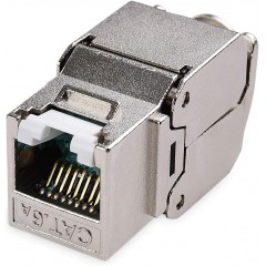 6-Pack RJ45 Shielded Cat6A Keystone Jack with Integrated Shutter