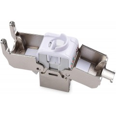6-Pack RJ45 Shielded Cat6A Keystone Jack with Integrated Shutter