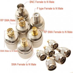 SMA to N BNC TNC F Type Connectors Male Female Kits 20 in 1 N to SMA BNC to SMA TNC to SMA RF Adapter