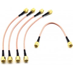 5pcs RF Coaxial Coax Cable Assembly SMA Male to SMA Male Antenna Extender Cable Adapter Jumper(6 inch/15cm)