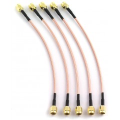 5pcs RF Coaxial Coax Cable Assembly SMA Male to SMA Male Antenna Extender Cable Adapter Jumper(6 inch/15cm)