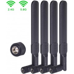 Dual Band WiFi 2.4GHz 5GHz 5.8GHz 8dBi MIMO RP-SMA Male Antenna (4-Pack) for ASUS TP-Link Fenvi Rosewill Gigabyte Wirele