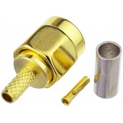 10pcs RP-SMA Male with Female Pin Crimp RF Connector for RG316 RG174 Cable