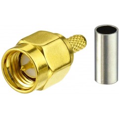 10pcs SMA Male Crimp RF Connector Gold-Plating for RG316 RG174 Cable
