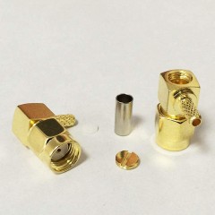 RP Reverse SMA Right Angle Connector Male Plug Female pin for LMR100 RG316 RG174