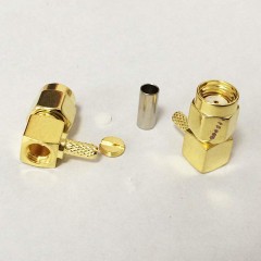 RP Reverse SMA Right Angle Connector Male Plug Female pin for LMR100 RG316 RG174