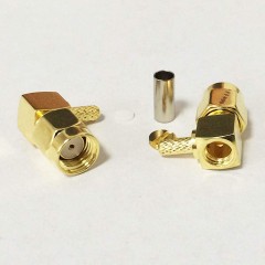 RP Reverse SMA Right Angle Connector Male Plug Female pin for LMR100 RG316 RG174