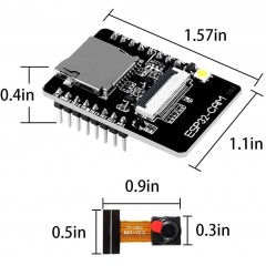 ESP32-CAM WiFi + Bluetooth Module WiFi ESP32 CAM Development Board with Camera Module OV2640 2MP for Arduino, Support Im