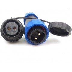 SD20 2pin Waterproof Connector, Circular IP68 LED Solar Panel Power Cable Plug Heavy Industrial Connector (2pin, Panel M