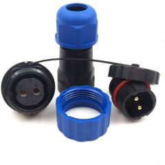 SD20 2pin Waterproof Connector, Circular IP68 LED Solar Panel Power Cable Plug Heavy Industrial Connector (2pin, Panel M