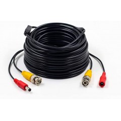 60 Feet All-in-One Video Security Camera Power Extension Cable Wire for CCTV Surveillance Camera DVR NVR System BNC Conn