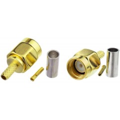 10pcs RP-SMA Male with Female Pin Crimp RF Connector for RG316 RG174 Cable