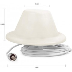 4G LTE 3G GSM High Performance Wide-Band Dome Ceiling Antenna for Cell Phone Signal Booster with 16 feet RG58 Cable N Ma