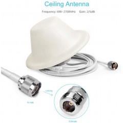 4G LTE 3G GSM High Performance Wide-Band Dome Ceiling Antenna for Cell Phone Signal Booster with 16 feet RG58 Cable N Ma